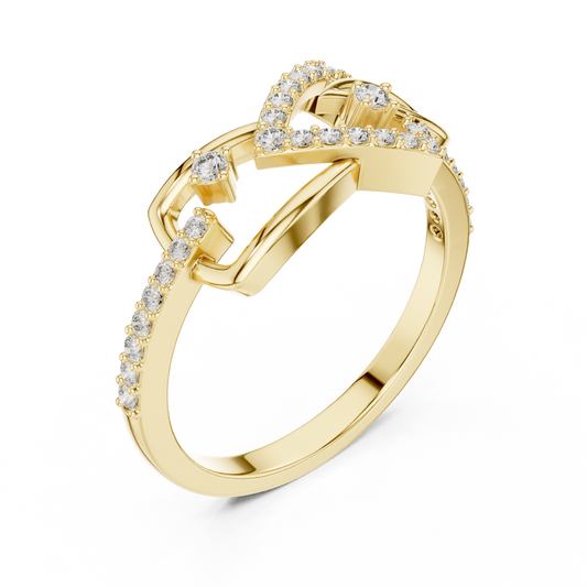 Open Trillian Shape Pave Lab Diamond Wedding Ring