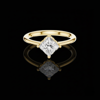 Princess Cut Moissanite Diamond Solitaire Rings