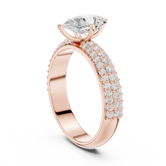 Gorgeous Pear Cut Moissanite Diamond Ring For Bridal Look