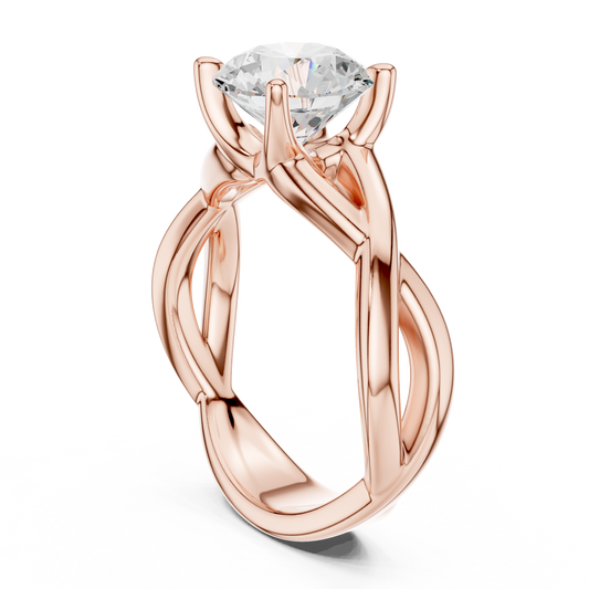Round Cut Lab Diamond Infinity Twist Ring