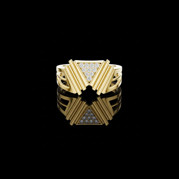 0.12 TCW Sparkling Triangle Shape Round Lab Grown Diamond Cluster Ring with Split Shank Modern Statement Jewelry