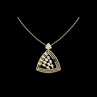 Open Triangle Floral Moissanite Diamond Pendant Necklace
