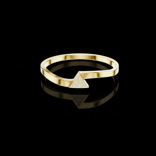 Geometric Triangle Pave Lab Grown Diamond Ring