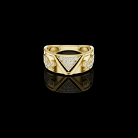 Geometric Triangle Pavé Moissanite Diamond Statement Ring