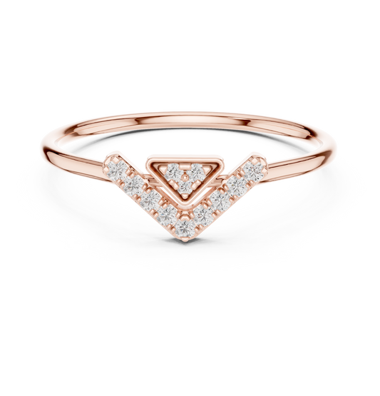 Double Triangle Lab Grown Diamond V Shape Band