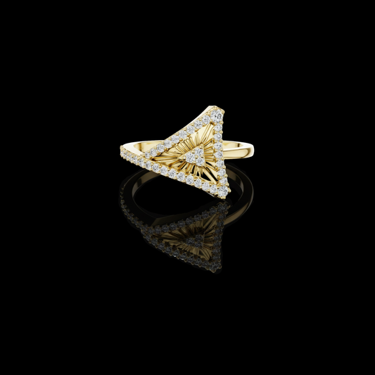 0.33 TCW TriLuxe Radiance Geometric Triangle Ring with Pavé Lab Grown Diamond Brilliance