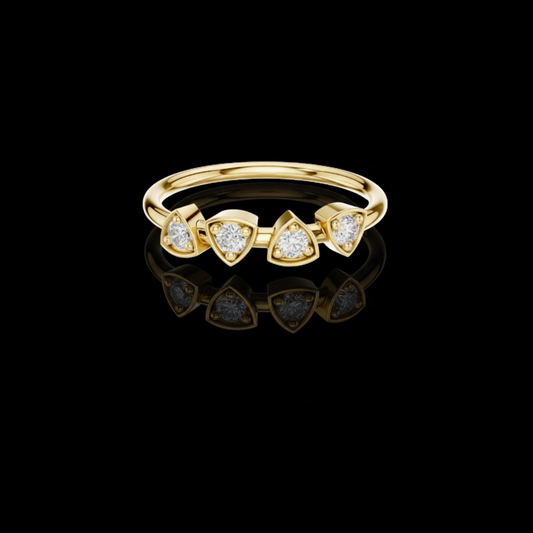 Trillion Cut Bezel  Lab Grown Diamond Band