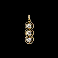 Three Stone Drop Pendant with Round Cut Solitaire Moissanite