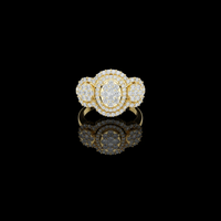 Triple Halo  Lab Grown Diamond Cluster Statement Ring