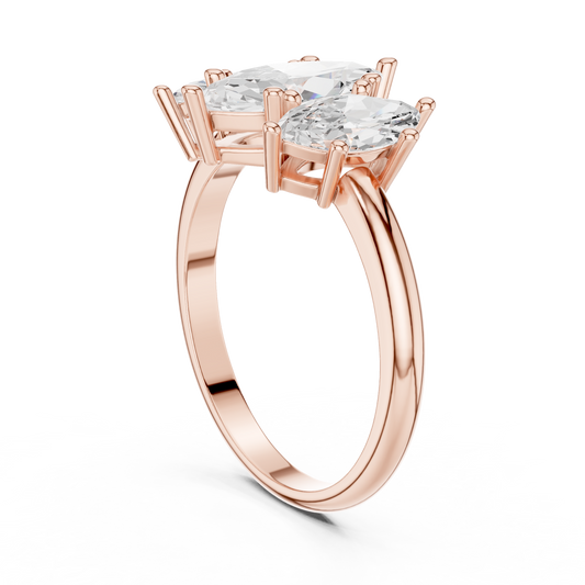 1.00 CT Elegant Moissanite Three Stone Marquise Cut Ring For Wedding Seasons
