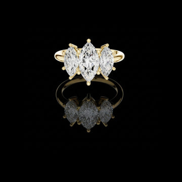 1.00 CT Elegant Moissanite Three Stone Marquise Cut Ring For Wedding Seasons