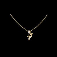 Dainty Garden Silhouette Jewelry Pendant with Moissanite