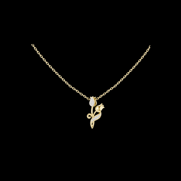 Dainty Garden Silhouette Jewelry Pendant with Moissanite
