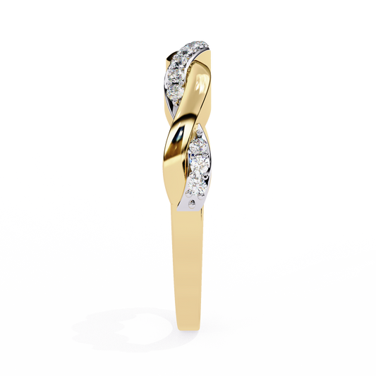 Twisted Lab Grown Diamond Pave Wedding Band Ring