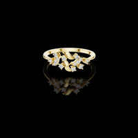 0.17 TCW Elegant Lab Grown Round Cut Twisted Vine Diamond Ring with Floral Sparkle For Bride
