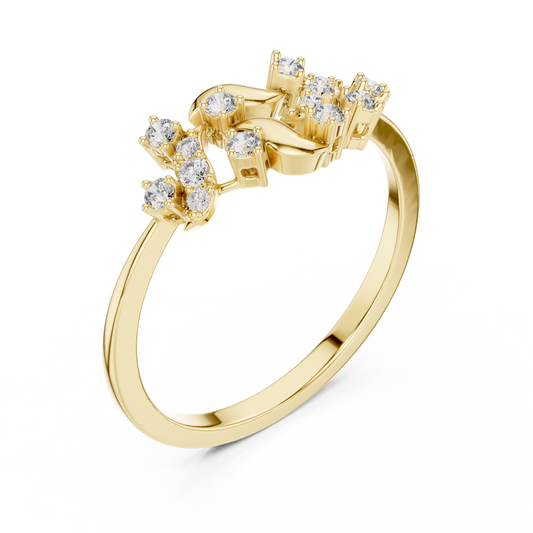 Floral Vine Lab Diamond Cluster Ring