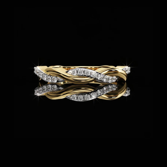 Twisted Lab Grown Diamond Pave Wedding Band Ring