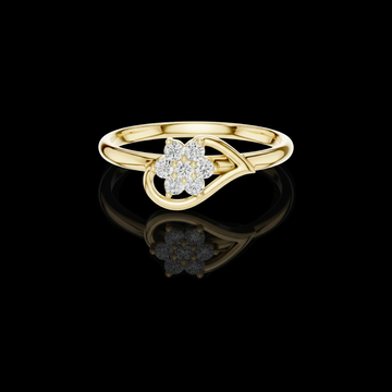 0.11 TCW Radiant Floral Lab Grown Diamond Ring with a Delicately Twisted Band Design