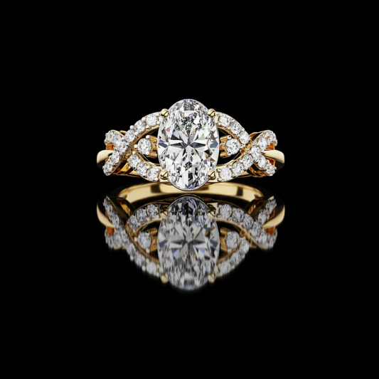 1.59 CT Trendy Moissanite Oval Cut Diamond Cocktail Ring Bold Gift Jewelry For Special one