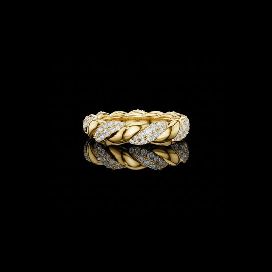 Twisted Pave Lab Grown Diamond Eternity Wedding Band Ring