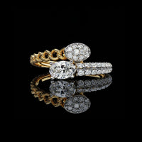 0.36 CT Minimalist Crisscross Band Intersecting Lines with Moissanite Diamond Cut Accents Details