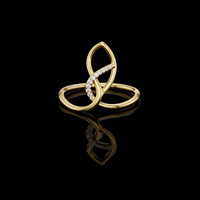0.043 TCW Twisted Loop Ring Adorned with Sparkling Moissanite Diamonds