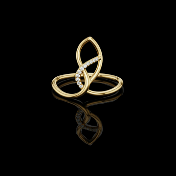 0.043 TCW Twisted Loop Ring Adorned with Sparkling Moissanite Diamonds