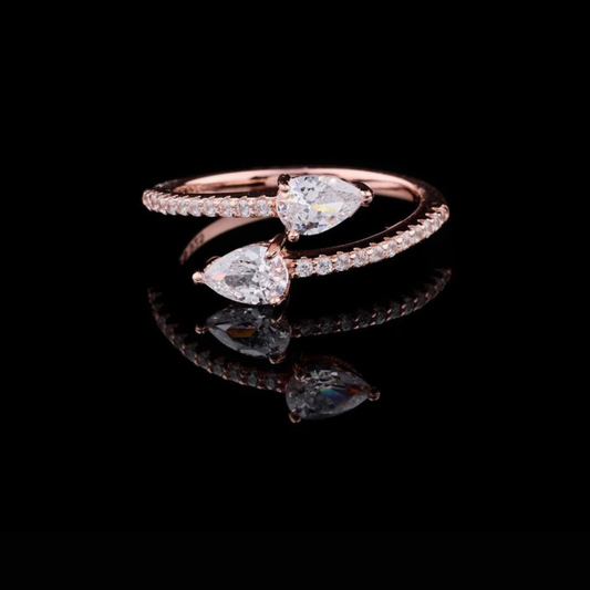 Toi et Moi Cut Lab Grown Diamond Bypass Engagement Ring