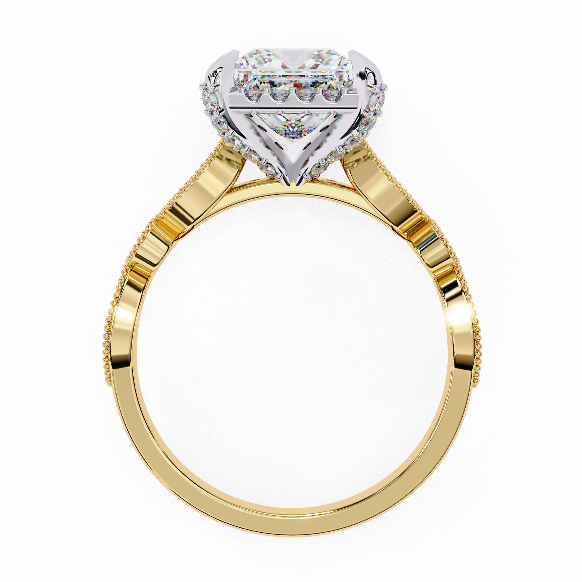 Gold ring with a diamond 