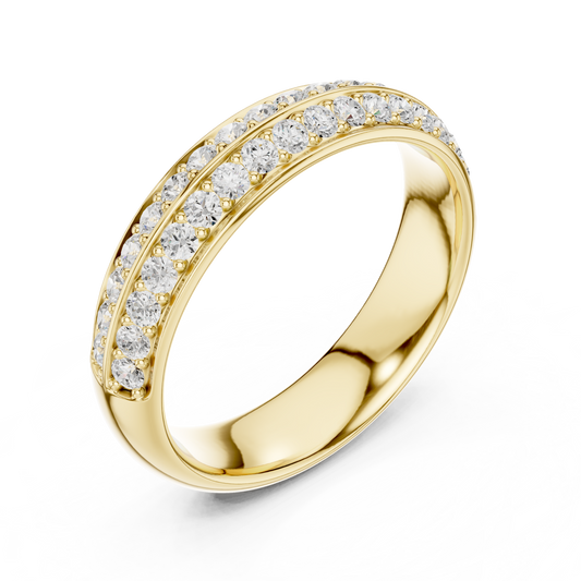 Double Row Lab Grown Diamond Pave Band