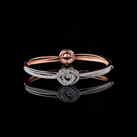 Modern Design Two-Tone Moissanite Diamond Geometric Bracelet For Girlfriend