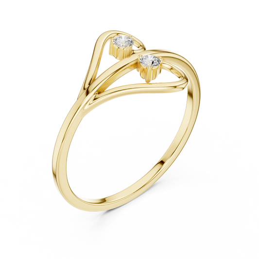 Open Heart Two Lab Diamond Bypass Engagement Ring