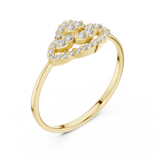 Marquise Moissanite Diamond Pave Accents Cluster Halo Ring