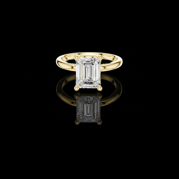 2.50 CT Premium Emerald Cut Lab Grown Diamond Solitaire Ring with Four Prong Setting