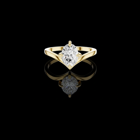 Oval Cut Lab Diamond Cathedral Solitaire Engagement Ring