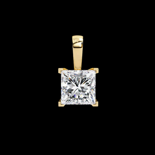 2.62 TCW Luxury Princess Cut Lab Grown Diamond Pendant Set A Stunning Blend of Contemporary Style and Classic Sparkle