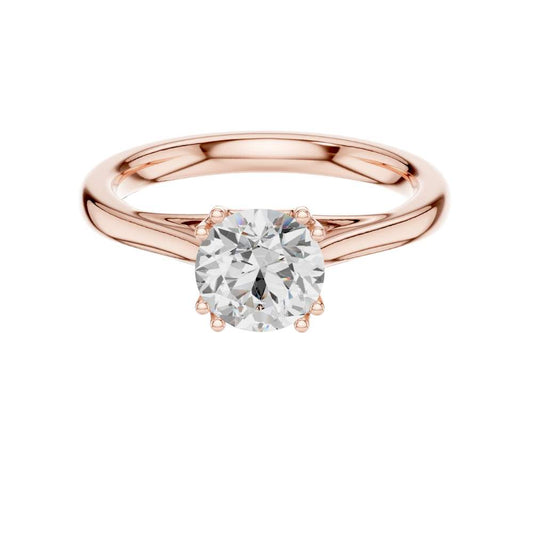 Round Cut Lab Diamond Split Shank Solitaire Engagement Rings