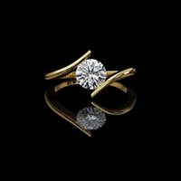 1.29 TCW Trendy Moissanite Round Cut Diamond Rings for Women Custom Made Design