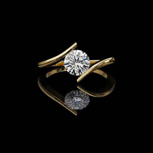 1.29 TCW Trendy Lab Grown Round Cut Diamond Rings for Women Custom Made Design
