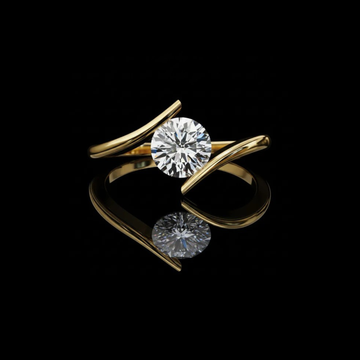 Round Cut Lab Grown Diamond Bypass Band Solitaire Ring