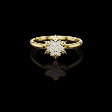 0.068 TCW Sunburst Diamond Ring A Luminous Fusion of Sparkling Moissanite Diamond