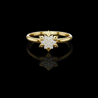 Round Lab Grown Diamond Snowflake Cluster Ring