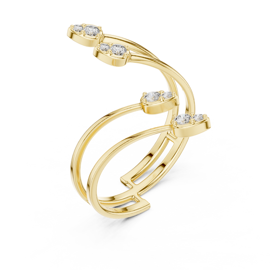 Round Moissanite Diamond Wrap Promise Ring