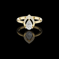Pear Cut Lab Grown Diamond Teardrop Style Engagement Ring