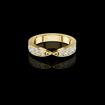 0.45 TCW Exquisite V Shaped Chevron Moissanite Diamond Band with Channel Set Brilliant Diamonds