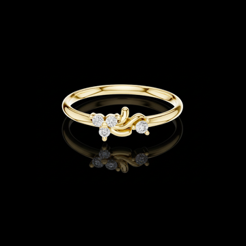 0.044 TCW Flowing Vine Design And Sparkling Round Cut Lab Grown Diamond Blossoms Ring