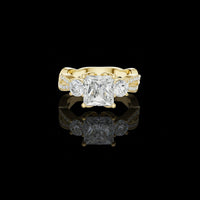 Princess Cut Engagement Twisted Band Moissanite Ring