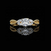 0.35 CT Dainty Slick Cocktail Minimalist Round Cut Lab Grown Diamond Ring For Party