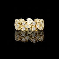 Vintage Floral Marquise & Round Lab Grown Diamond Eternity Band Ring
