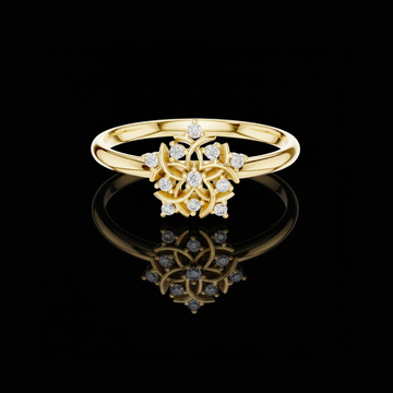 0.006 CT Vintage Bloomburst Lab Grown Diamond Floral Ring Delicate Nature Inspired Design Fine Jewelry